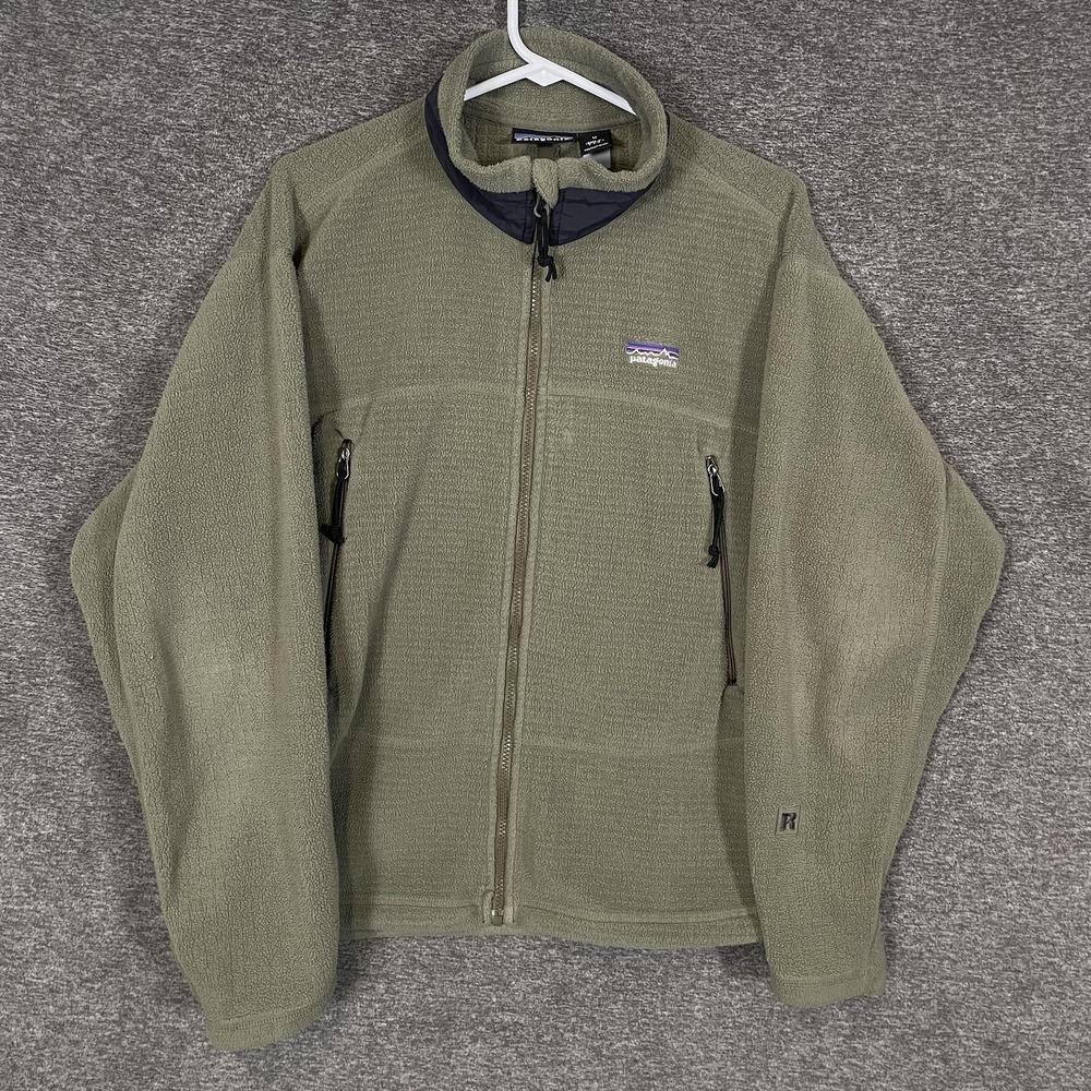 Patagonia R3 Radiant Jacket Mens M Leaf Green Fleece Full Zip Regulator Made USA